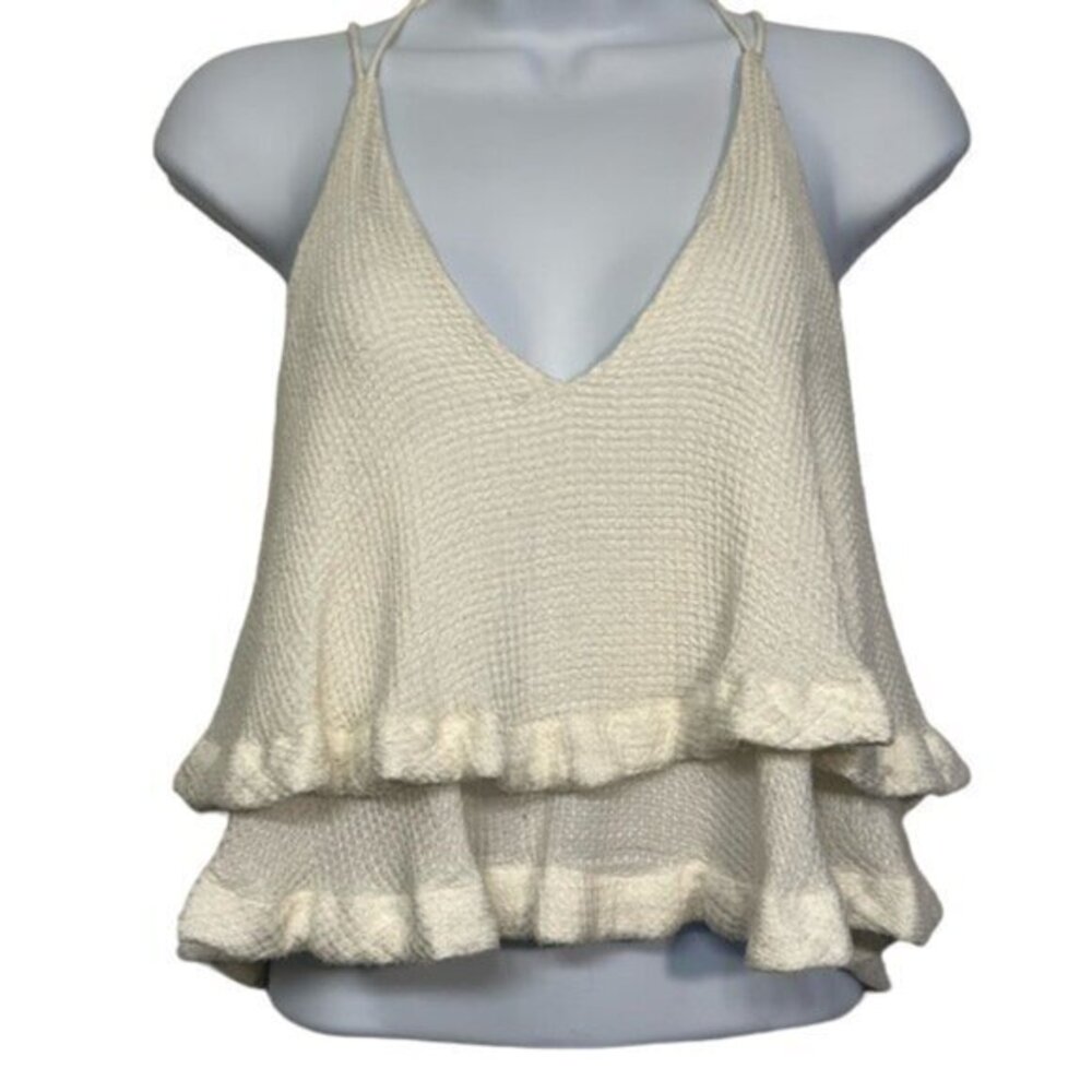 Free People Flowy Off White/Cream Spaghetti Strap Top Size XS EUC #7717